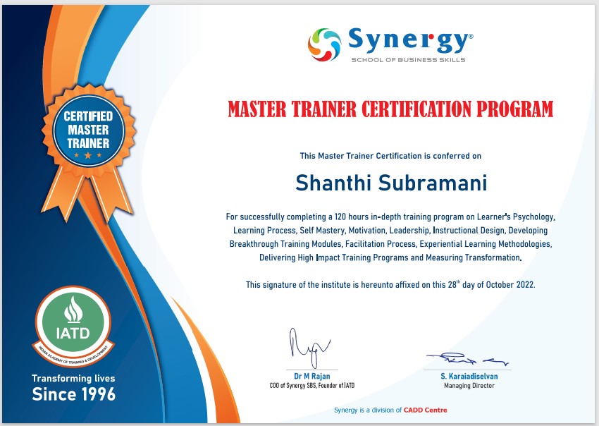 Certified Master Trainer